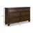 Reno Wide Dresser, 7 Storage Drawers, Nickel Round Knobs, Rich Brown