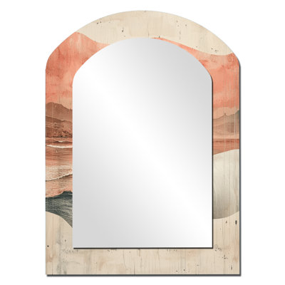 Native Horse Freedom Unbridled IV - Horse Asymmetrical Decorative Wall Mirror, Modern Arch Mirror, Printed Metal Art