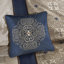 Literie 7 pièces pour très grand lit - Bleu marine avec coussin et édredon