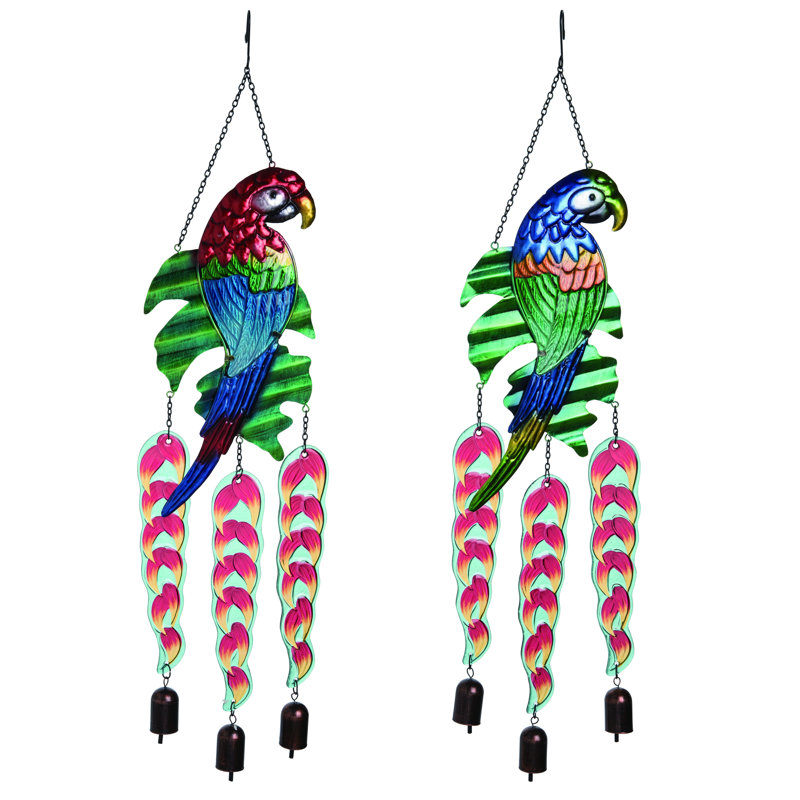  Ensemble de 2 décorations pour perroquet en métal et verre