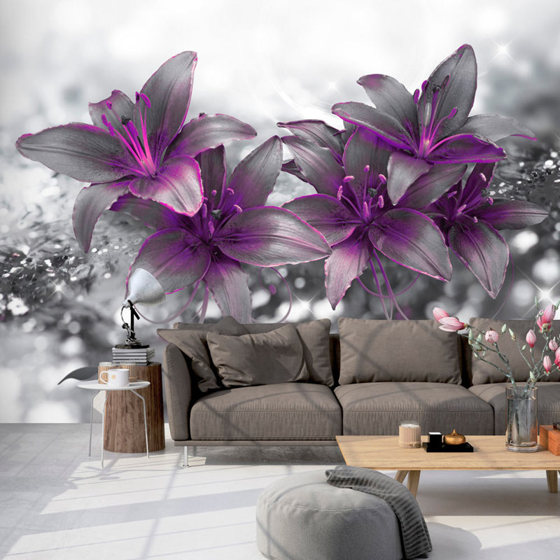 Adhésif mural floral pelez et collez - Secret of the Lily, L 41 po x l 57 po