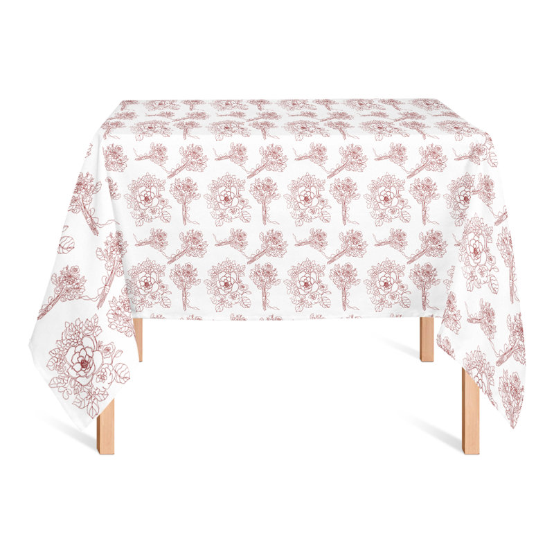 Sumner Floral Square Tablecloth, Red
