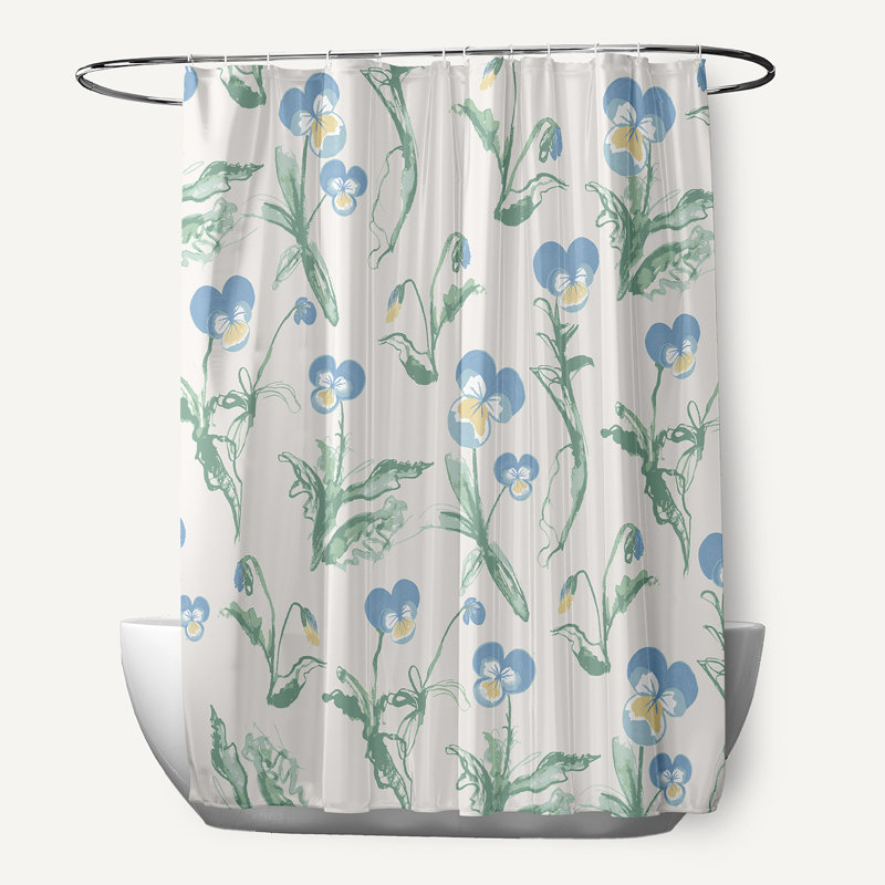 Bunch of Pansies Shower Curtain, Blue