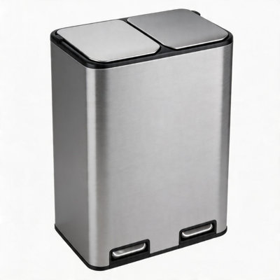 Stainless Steel Step On Kitchen Rubbish Bin - 51.58 L