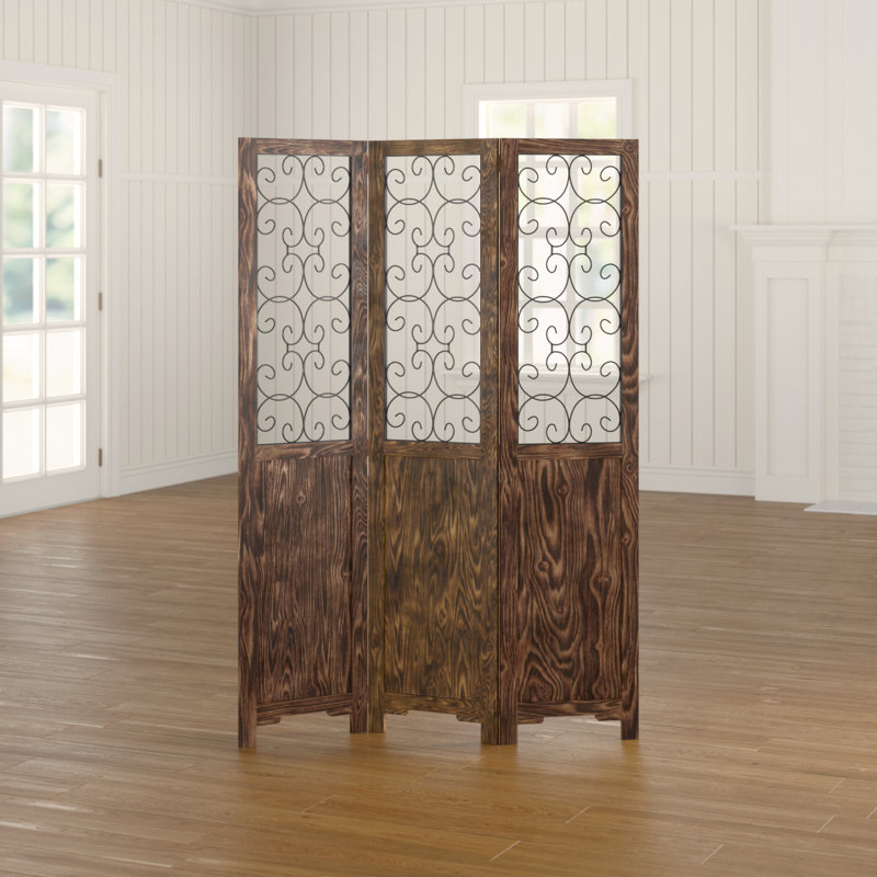 Attleborough 120cm W x 170cm H 3 - Panel Solid Wood Folding Room Divider