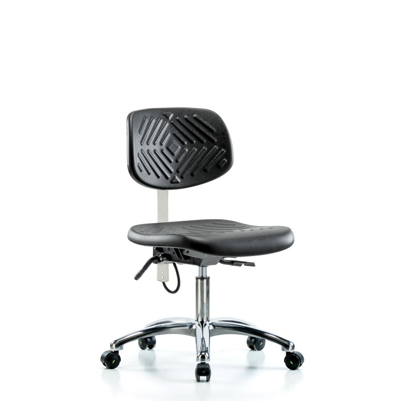 Chaise de travail ergonomique Blanca, Noir, Roulettes, Non inclus