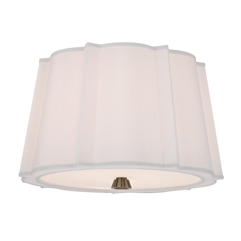 Humphrey Faux Silk Flush Mount, Aged Brass