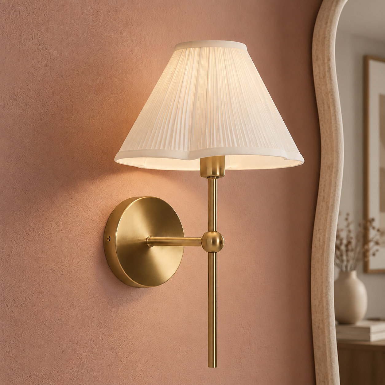 Single Light Iron Dimmable Armed Sconce
