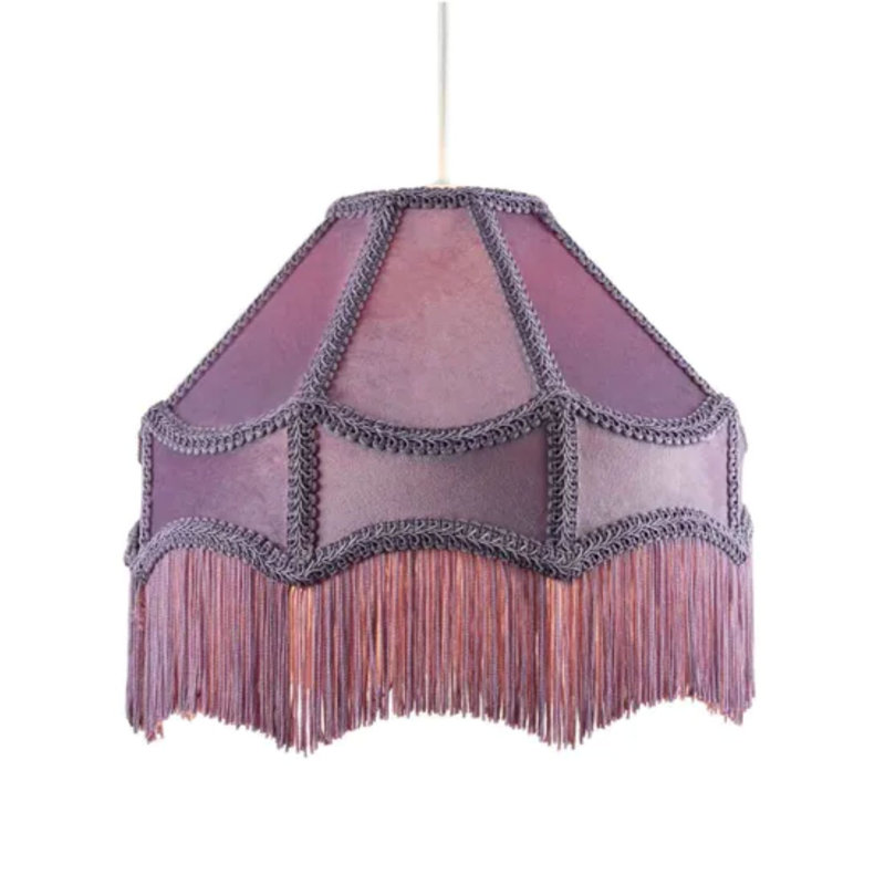 19cm H Velvet Lamp Shade in Purple