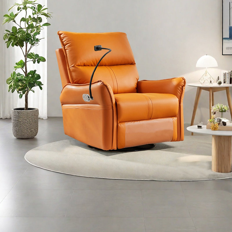 Chaises longues ergonomiques en similicuir, Orange