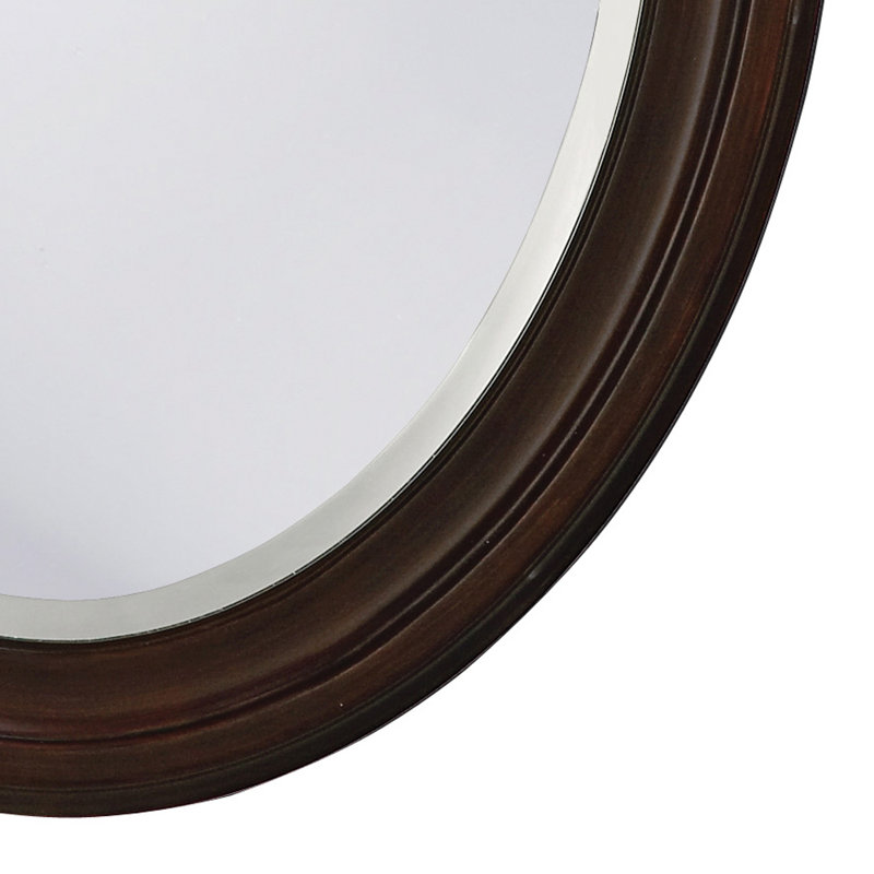 Cardale Solid Wood Oval Mirror, Chocolate Brown Lacquer