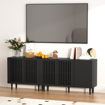 Sideboard Buffet Cabinet with 5 Doors, Credenza Storage Cabinet And Adjustable Shelves for Living Room, Dining Room