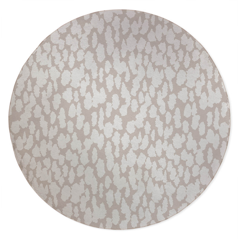 Animal Splat Non-Slip Outdoor Rug, Round 5'