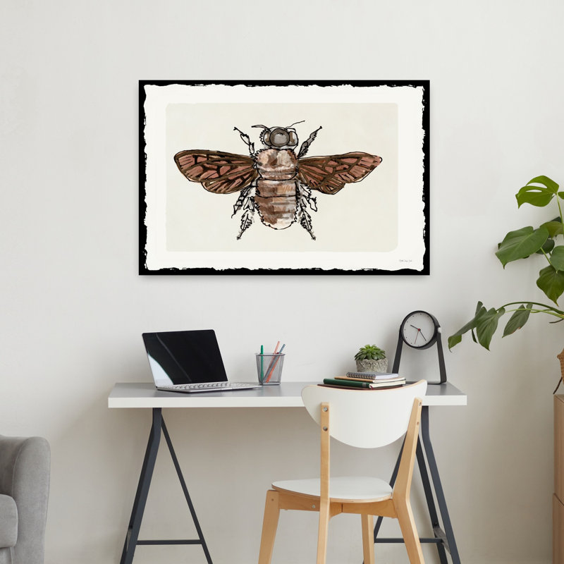 Dessin d'abeille 1, art contemporain d'abeille, H 24 po x l 36 po