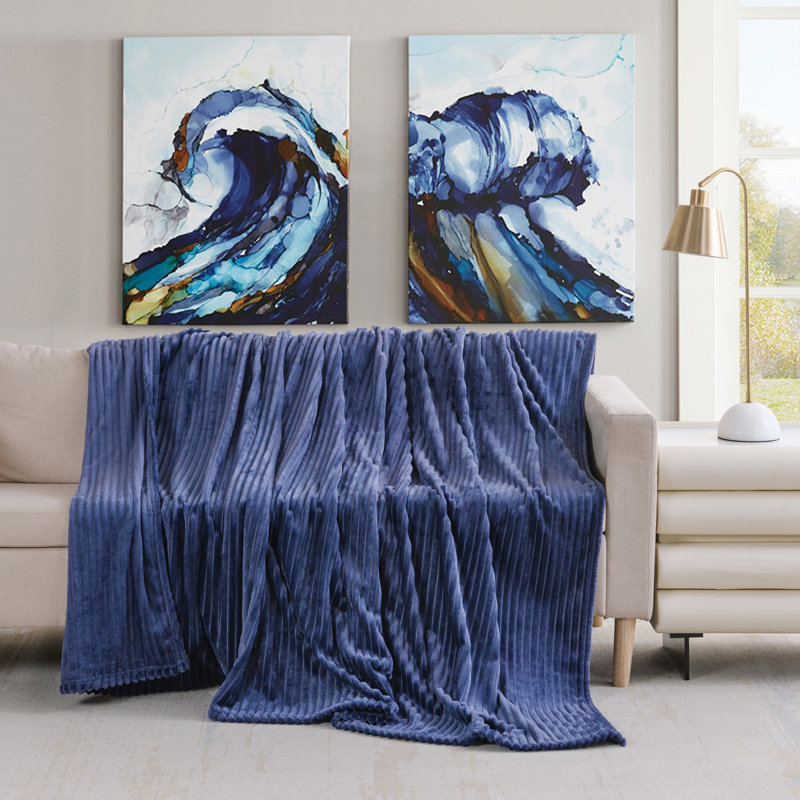 Couverture unie, Double / Grand, Bleu marine