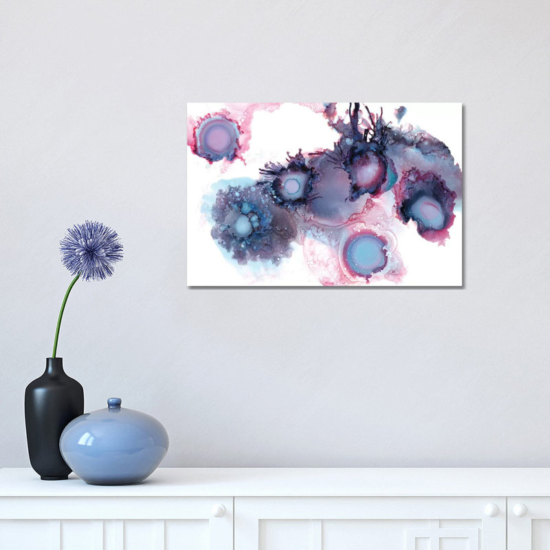 Purple Sea Urchins by LouLouArtStudio - Print on Canvas, Wrapped Canvas, 30.48cm H x 45.72cm W x 1.91cm D