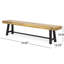 Banc en bois de 74 po de long, confortable pour l'extérieur