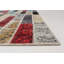 Tapis unique en laine noué à la main des années 2010 de 5 pi 7 po x 7 pi 6 po gris / bleu / rouge Kamery