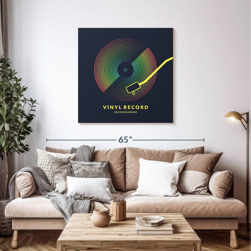 Abarca Rainbow Vinyl Record, 39" H x 39" W