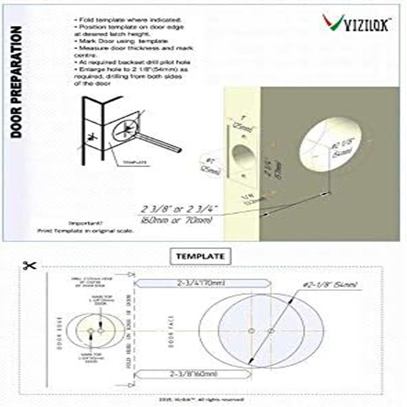 Vizilok ADA Stylish Door Lock Featuring Indicator and 1-Touch Push-Button in Multiple Colours, Right, Antique Brass