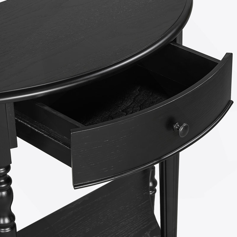 Console de style campagnard avec tiroir et tablette Farmhouse, Noir