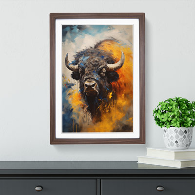 Buffalo Gestural Art - Framed Print