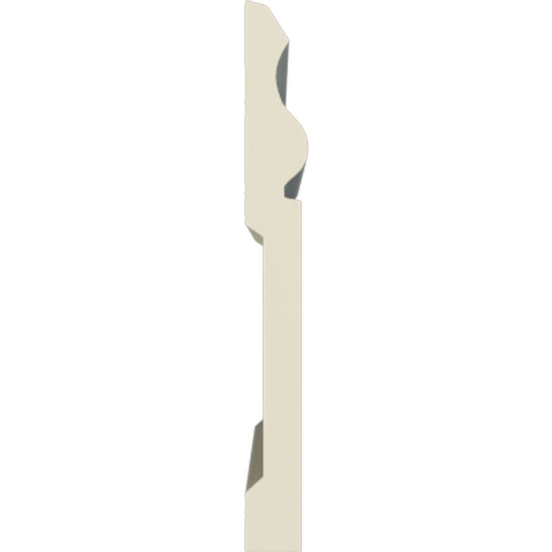Primed Geometric Baseboard Moulding Sample, 12" Length