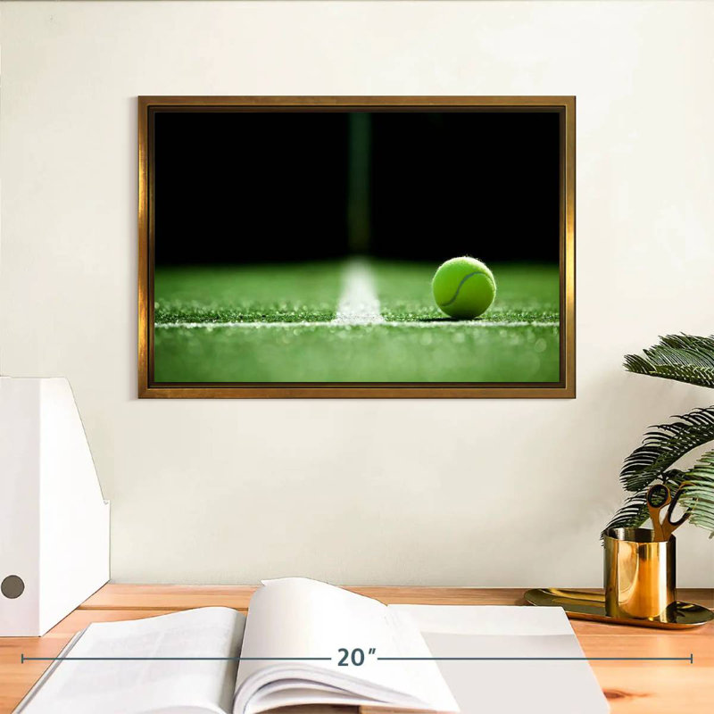 Ligne de tennis, Cadre flottant doré, 13 po x 9 po