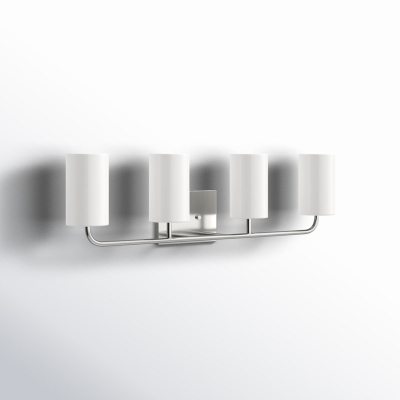 Éclairage pour meuble-lavabo 4 lumières Vincente, Acier brossé, Non