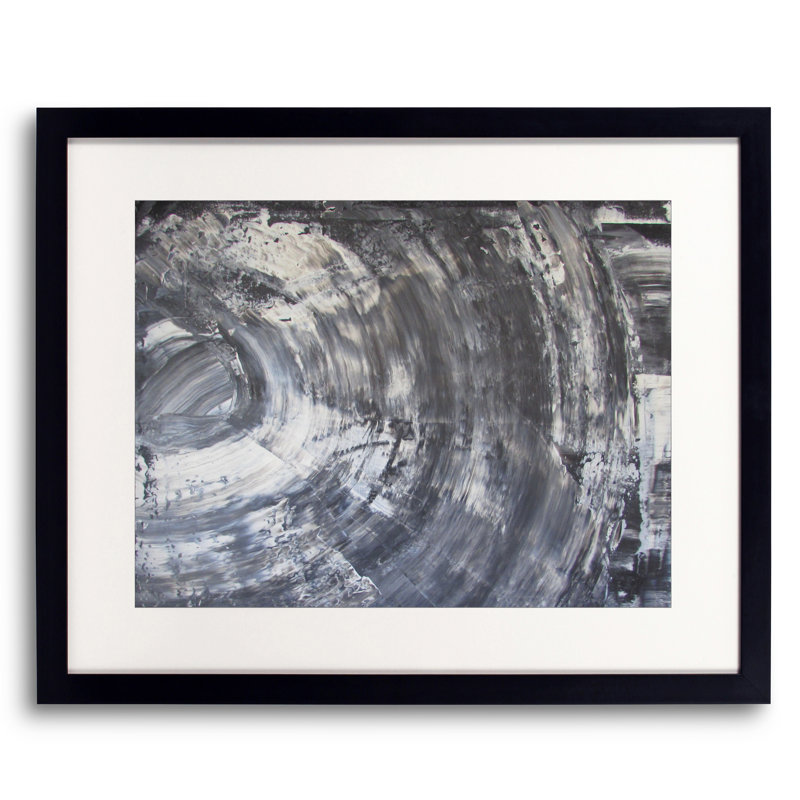 «Blackhole Sun» par Sean Gibony - peinture, H 17,25 po x l 21,25 po, Papier avec cadre noir