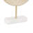Cole And Grey Marble Textured Ring Geometric Sculpture With White Base And Gold Stand