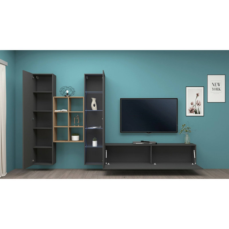 Candas Rectangle Accent Cabinet, Anthracite
