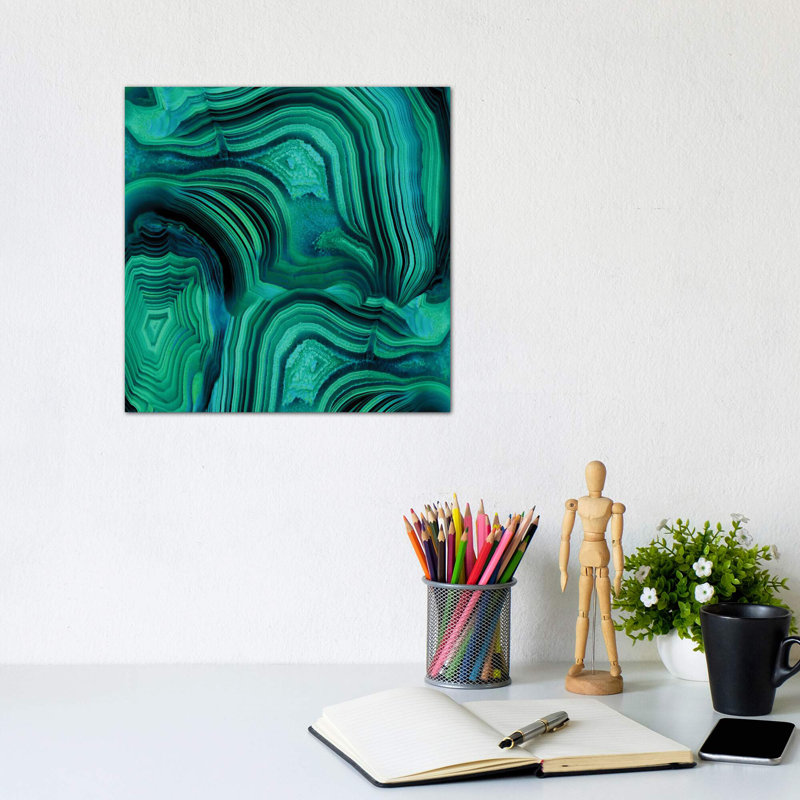 Malachite In Green And Blue by Danielle Carson - Painting on Canvas, 93.98 cm H x 93.98 cm W x 3.175 cm D, No Frame