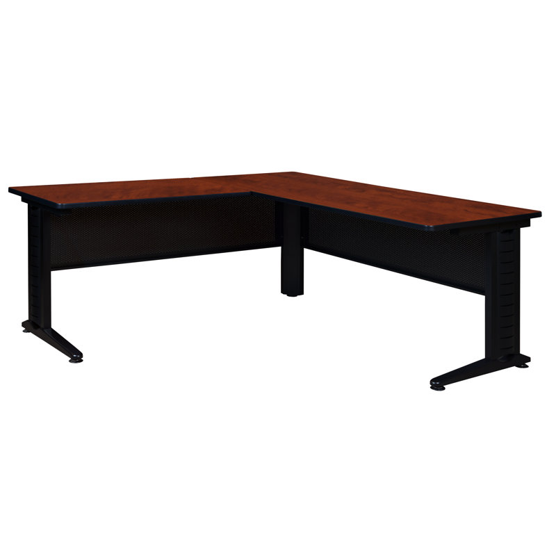 Nevjana Fusion L Shape Desk Shell, Cherry, 29" H x 66" W x 72" D, 42"