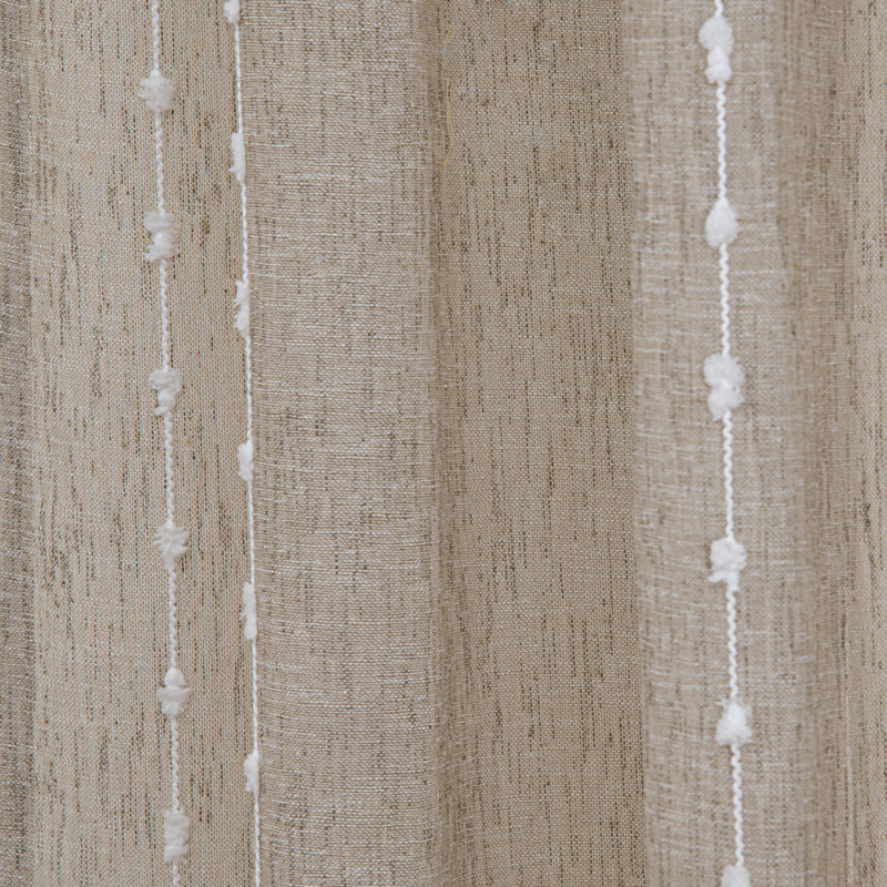 Dinius 100% Polyester Light-Filtering Verticle Stripped Curtain Panel with Rod Pocket Top, 50" W x 84" L, Tan
