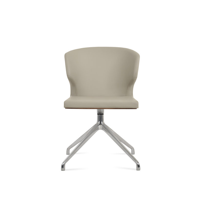 Chaise pivotante Amed Spider, Noir poudre mat, Gris