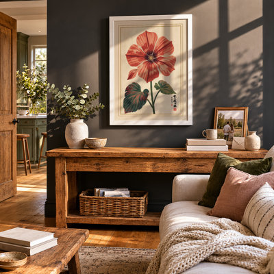 Red Petunia Study Botanical - Framed Print