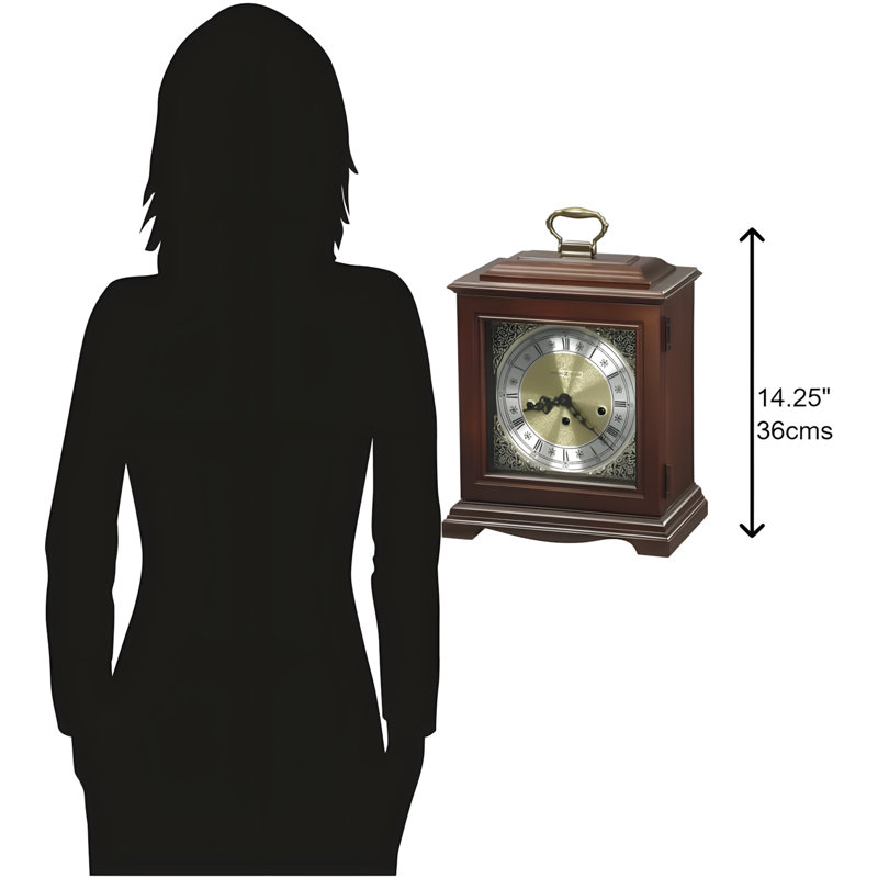 Bracket Mantel Clock - Windsor Cherry Wood, Classic Design, Key-Wound Single Chime Movement