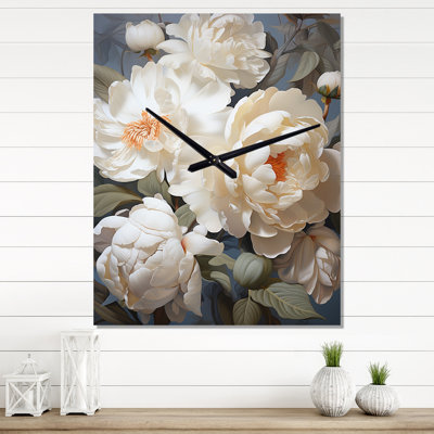 Horloge murale Daarina - pivoines surdimensionnée