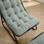 Méridienne de patio avec repose-pieds, fauteuil inclinable confortable avec coussin gonflable et repose-pieds, idéale pour le salon, la chambre à coucher, la salle de lecture, structure noire avec coussin vert clair