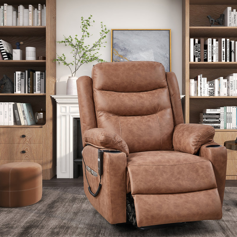High Quality Power Reclining Chair, Brown 100% Polyester