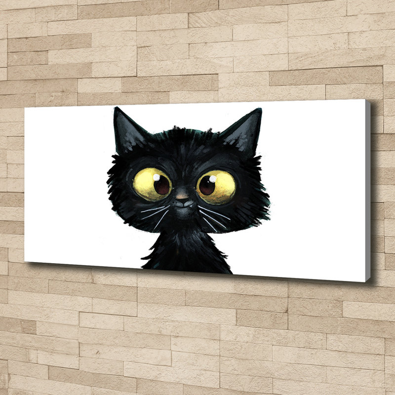 Cat Illustration - Print, Canvas, 50cm H x 125cm W x 2cm D