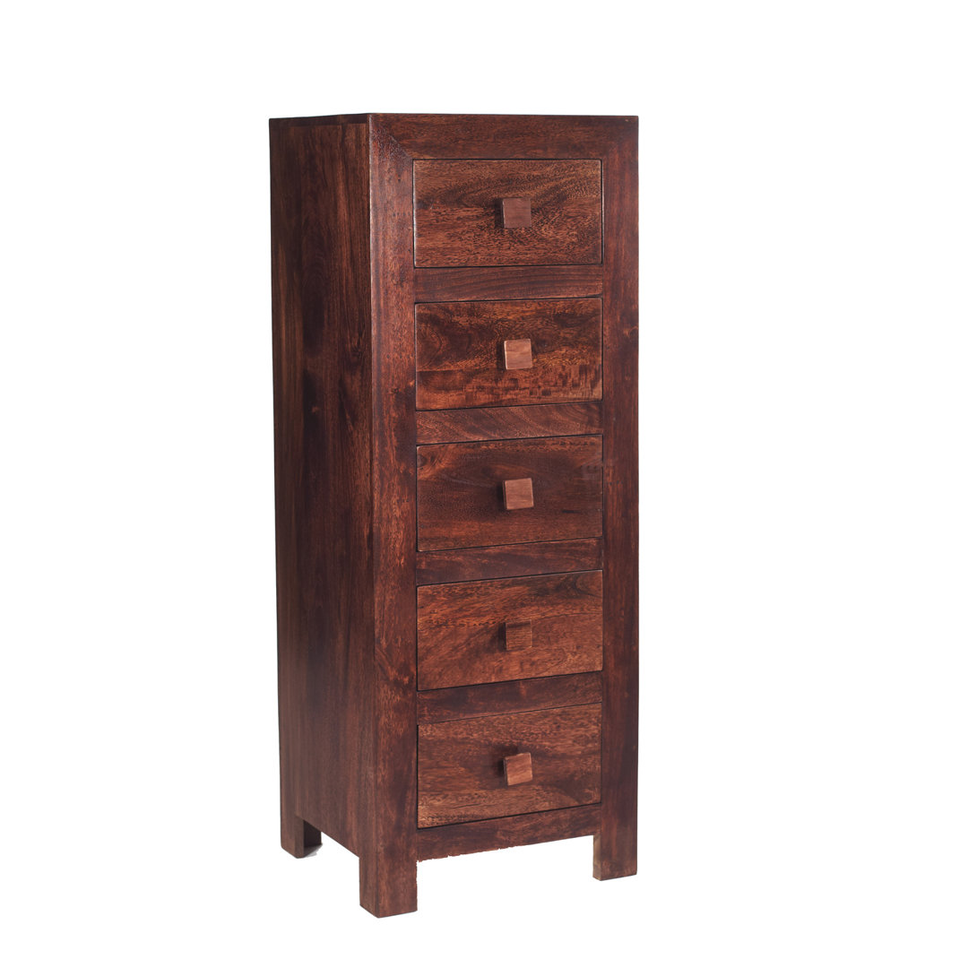 Cicero Solid Wood 46cm W 5 - Drawer Chest of Drawers