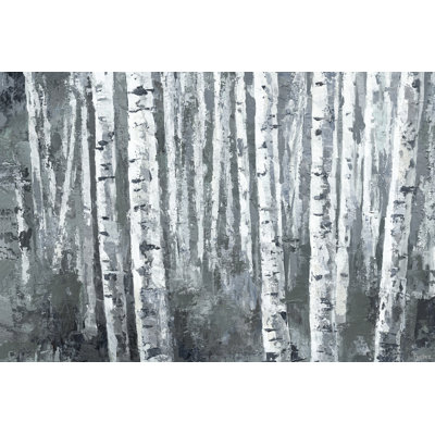 Dusky Tree Trunk Forest by Parvez Taj - Painting on Canvas