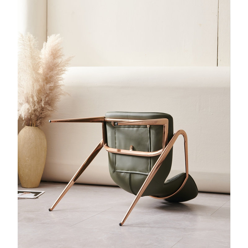 Italian Minimalist Saddle Leather Backrest Dining Chair