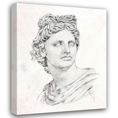 «Red Barrel Studio®» par Warren, galerie d'art Annie sur toile tendue, statue grecque II