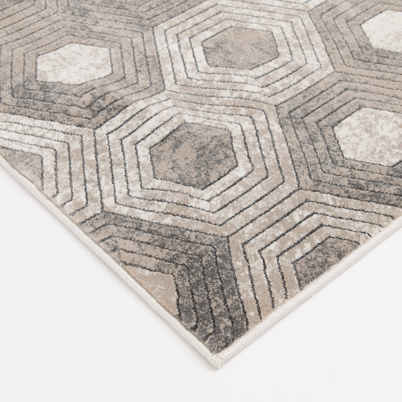 Tapis crème Ebern Designs Allure Alezias, Rectangle 4 pi 11 po x 7 pi 7 po