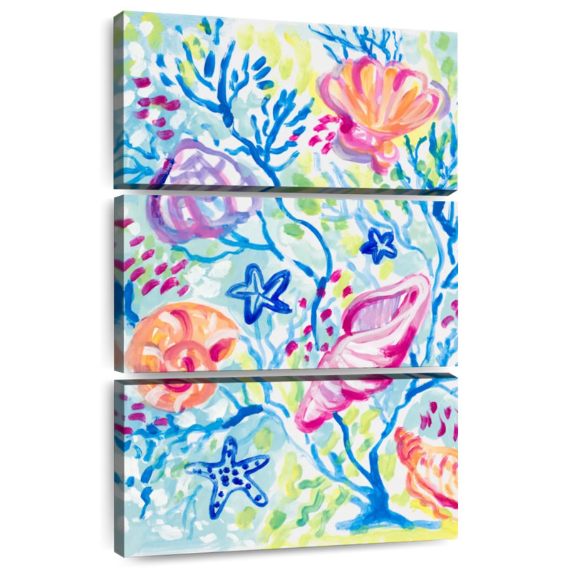 Brampt, coquillages dans le corail, H 32 po x l 20 po