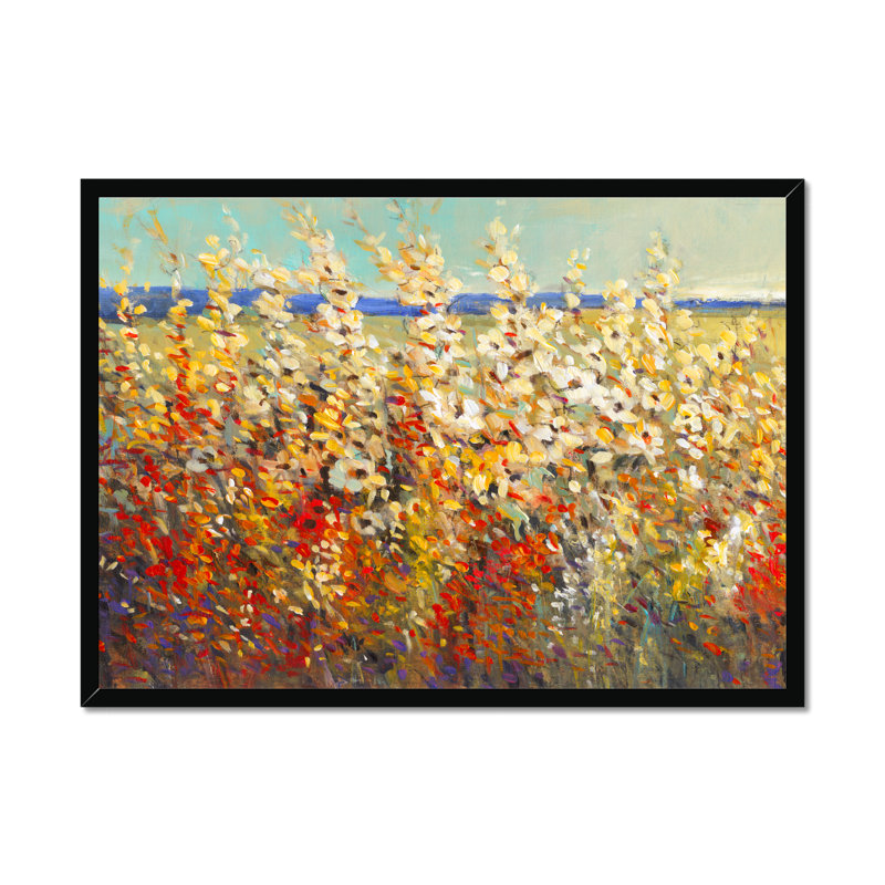 Field Of Spring Flowers II by Timothy O' Toole - Painting, 34cm H x 50cm W, Black Framed Paper Print