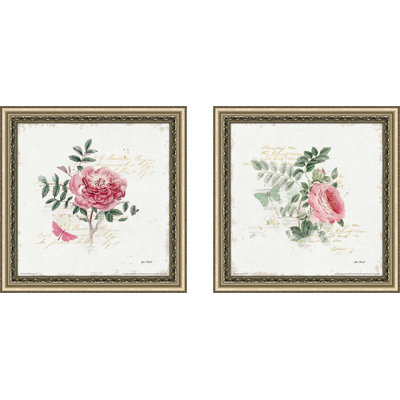 French Romance I - ensemble de 2 reproductions d'art graphique